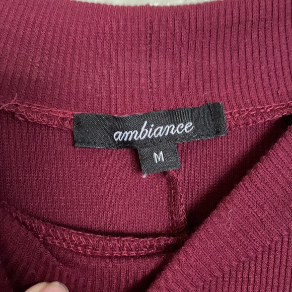 Maroon Long Sleeve High Neck Dress - Picture 2 of 3